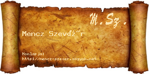 Mencz Szevér névjegykártya